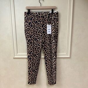 New! Zara Chino Fit Leopard Print Capri Pants size 6